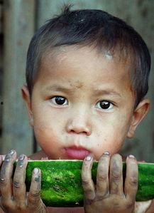 儿童写真男孩吃瓜,小男孩欢乐吃瓜瞬间